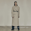 Anpassad Kvinnor Minimalism Ren Färg Long Trench Coat